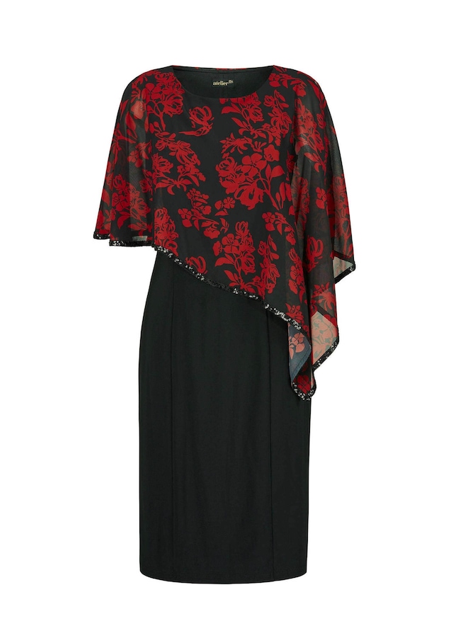 GOLDNER Etuikleid »Elegantes Abendkleid mit Pailletten« Chiffonüberwurf mit schimmerndem Paillettenbesatz