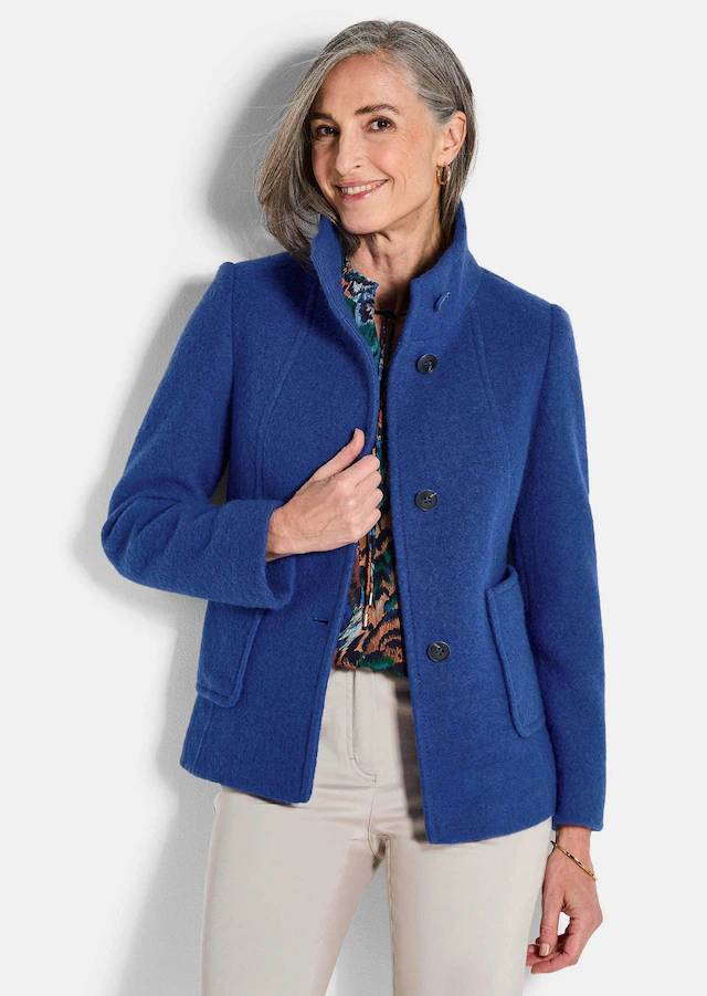 GOLDNER Wolljacke »Kurzgröße Elegante Kurzjacke mit Stehkragen« Stehkragen