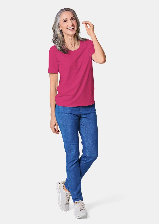 GOLDNER Langarm-Poloshirt »Kurzgröße Gepflegtes Shirt in formstabiler Ware« Ohne