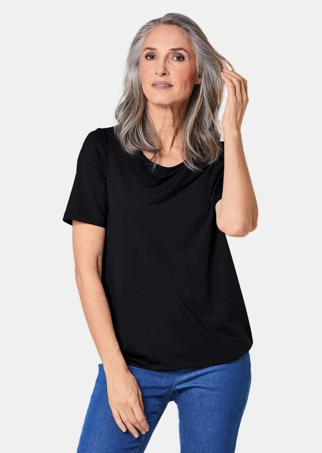 GOLDNER Langarm-Poloshirt »Kurzgröße Gepflegtes Shirt in formstabiler Ware« Ohne