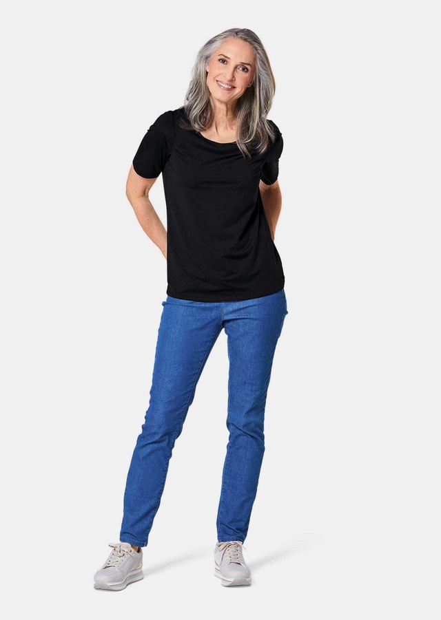 GOLDNER Langarm-Poloshirt »Kurzgröße Gepflegtes Shirt in formstabiler Ware« Ohne