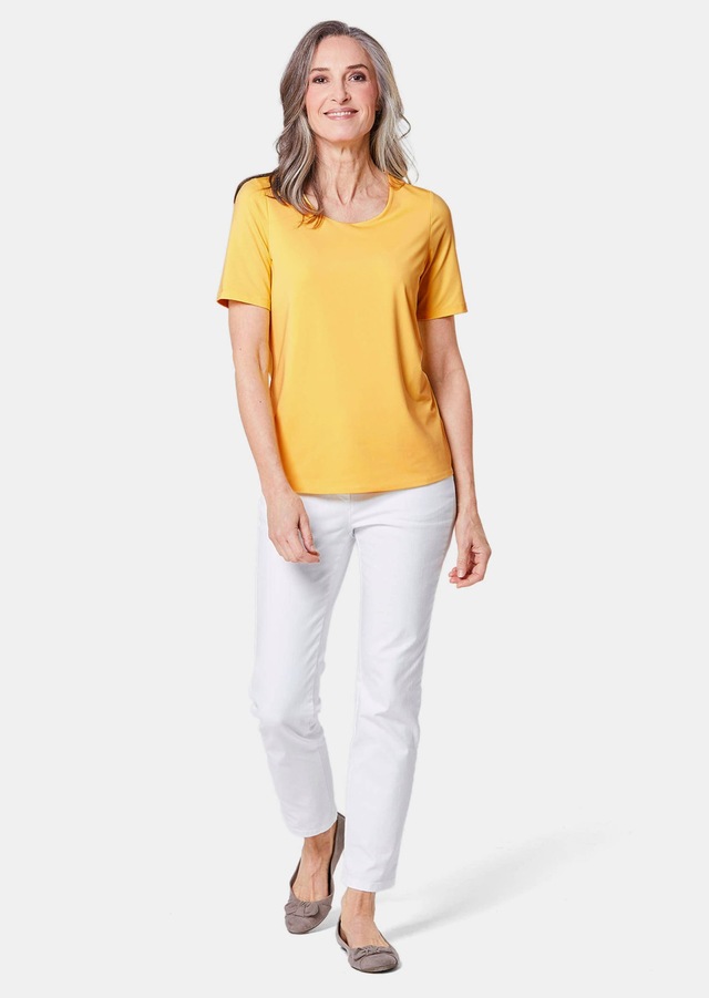 GOLDNER Langarm-Poloshirt »Kurzgröße Gepflegtes Shirt in formstabiler Ware« Ohne