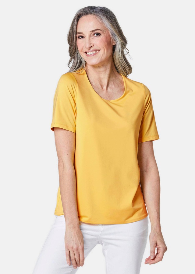 GOLDNER Langarm-Poloshirt »Kurzgröße Gepflegtes Shirt in formstabiler Ware« Ohne
