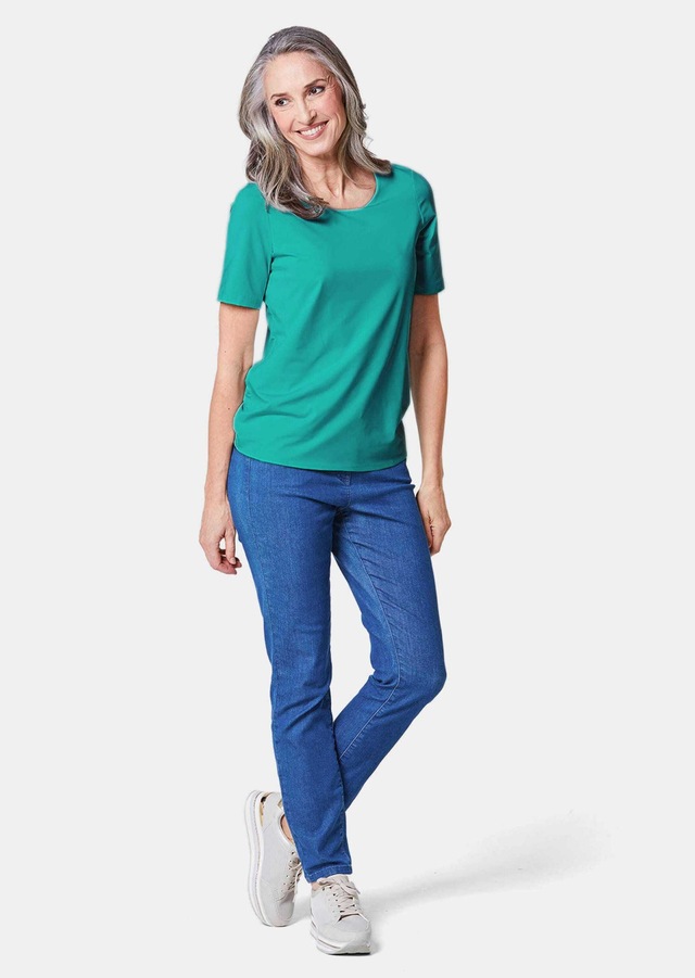 GOLDNER Langarm-Poloshirt »Kurzgröße Gepflegtes Shirt in formstabiler Ware« Ohne