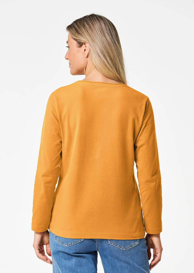 GOLDNER Longpullover »T-Shirt mit Rundhals« Ohne