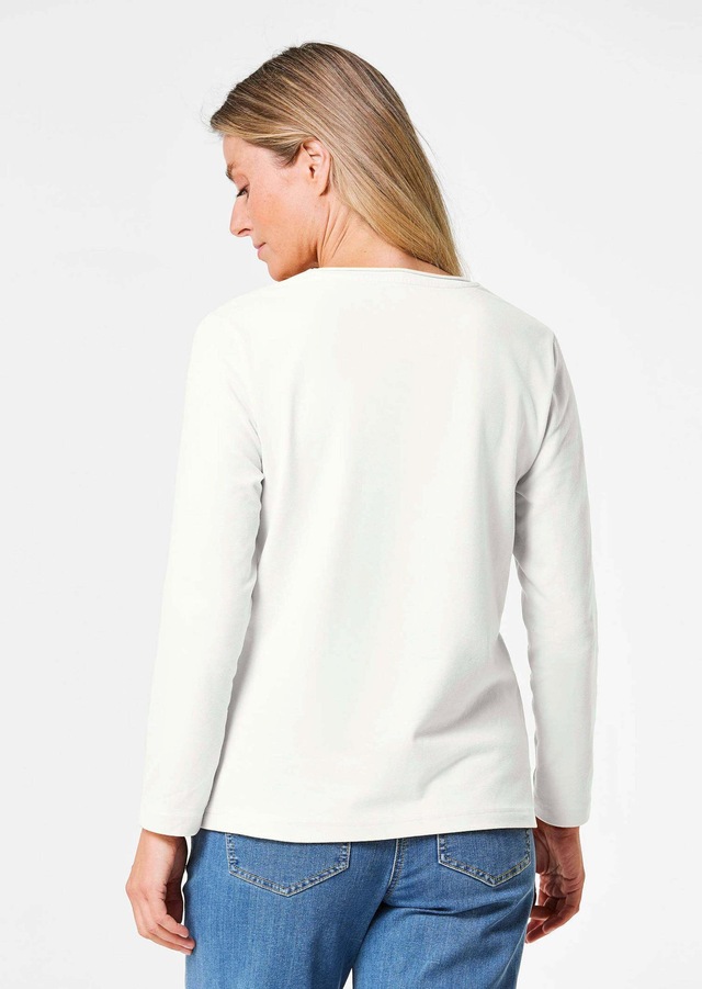 GOLDNER Longpullover »T-Shirt mit Rundhals« Ohne