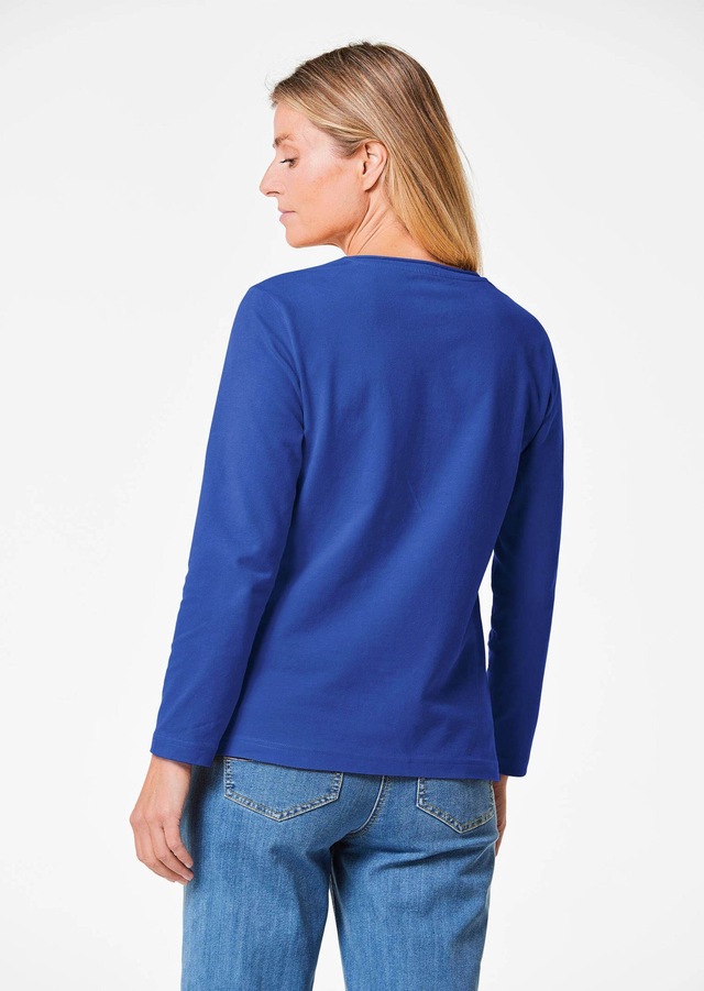 GOLDNER Longpullover »T-Shirt mit Rundhals« Ohne