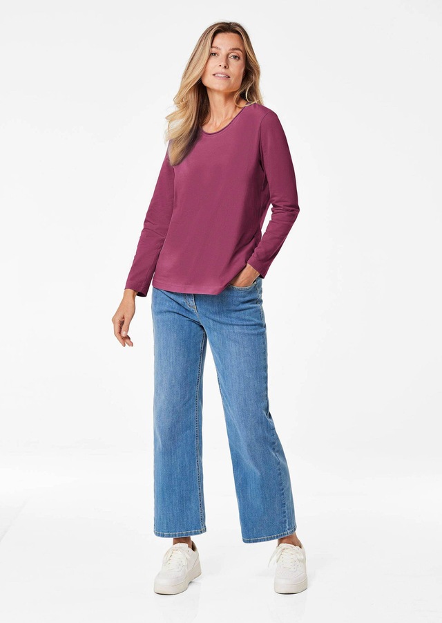 GOLDNER Longpullover »T-Shirt mit Rundhals« Ohne