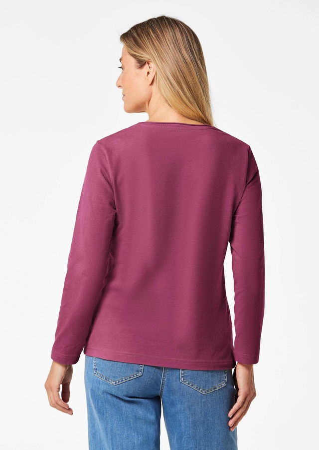GOLDNER Longpullover »T-Shirt mit Rundhals« Ohne