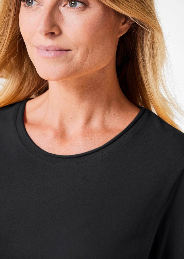 GOLDNER Longpullover »T-Shirt mit Rundhals« Ohne