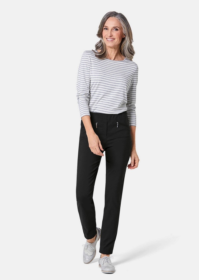 GOLDNER 2-in-1-Hose »Kurzgröße Schlupfhose LOUISA mit Steppnähten« Ohne