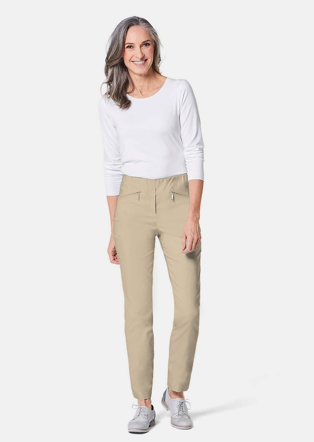 GOLDNER 2-in-1-Hose »Kurzgröße Schlupfhose LOUISA mit Steppnähten« Ohne