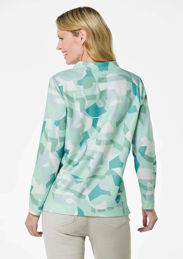 GOLDNER Kurzarmshirt »Kurzgröße Sweatshirt« Ottomanoptik
