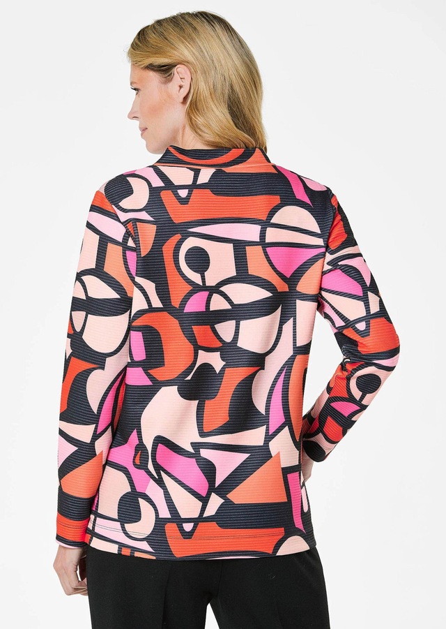 GOLDNER Kurzarmshirt »Kurzgröße Sweatshirt« Ottomanoptik