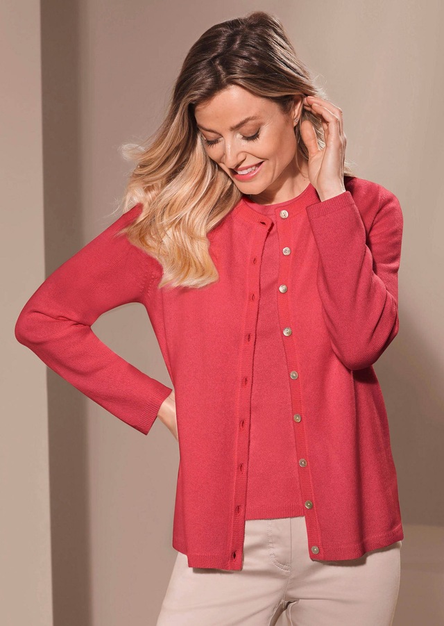 GOLDNER Strickjacke »Eleganter Herbstcardigan mit Rundhals« Ohne
