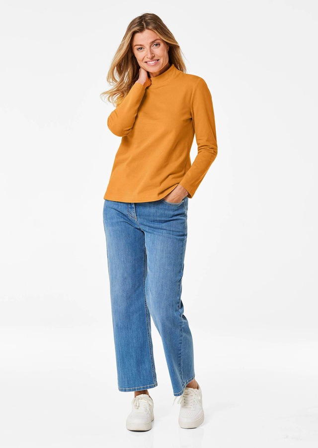 GOLDNER Longpullover »Kurzgröße Stehkragenshirt mit Langarm« Ohne