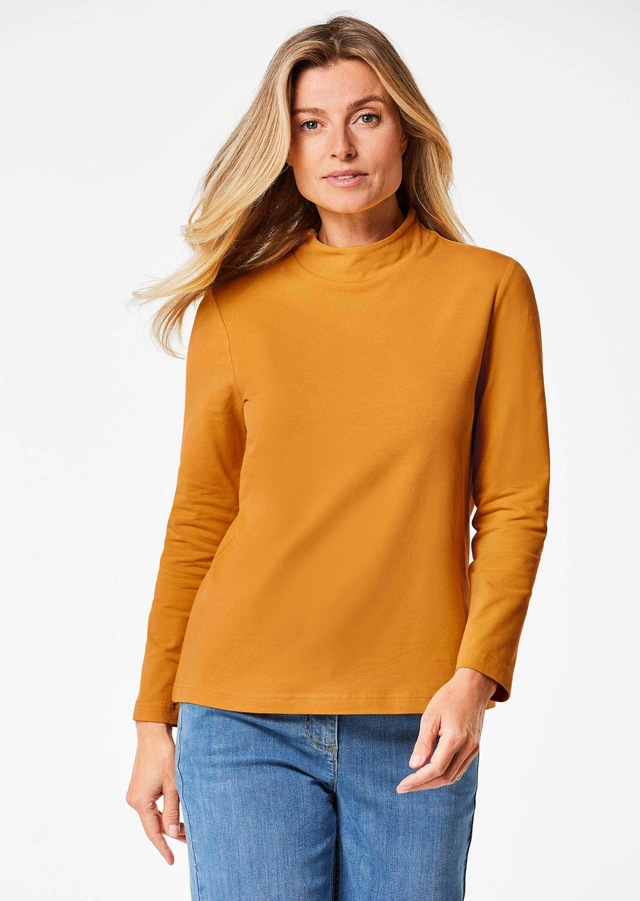 GOLDNER Longpullover »Kurzgröße Stehkragenshirt mit Langarm« Ohne