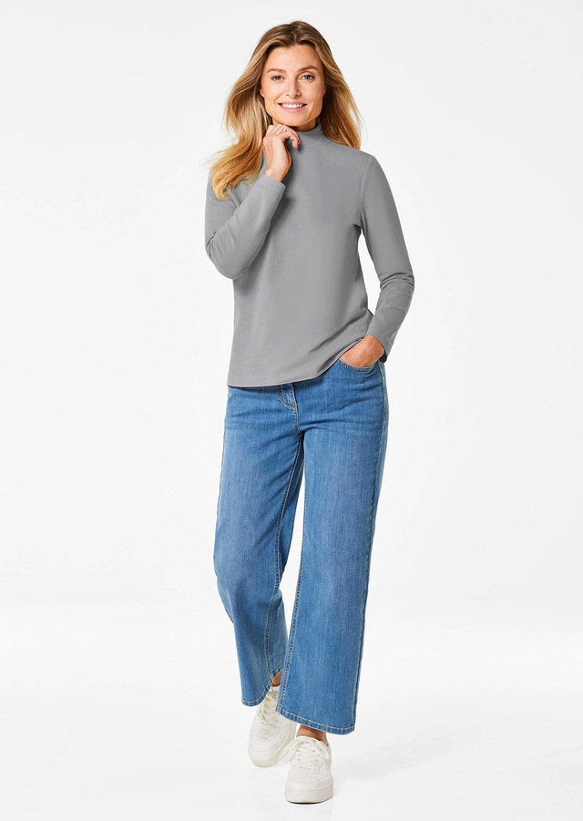 GOLDNER Longpullover »Kurzgröße Stehkragenshirt mit Langarm« Ohne