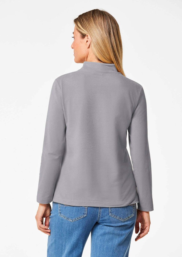 GOLDNER Longpullover »Kurzgröße Stehkragenshirt mit Langarm« Ohne