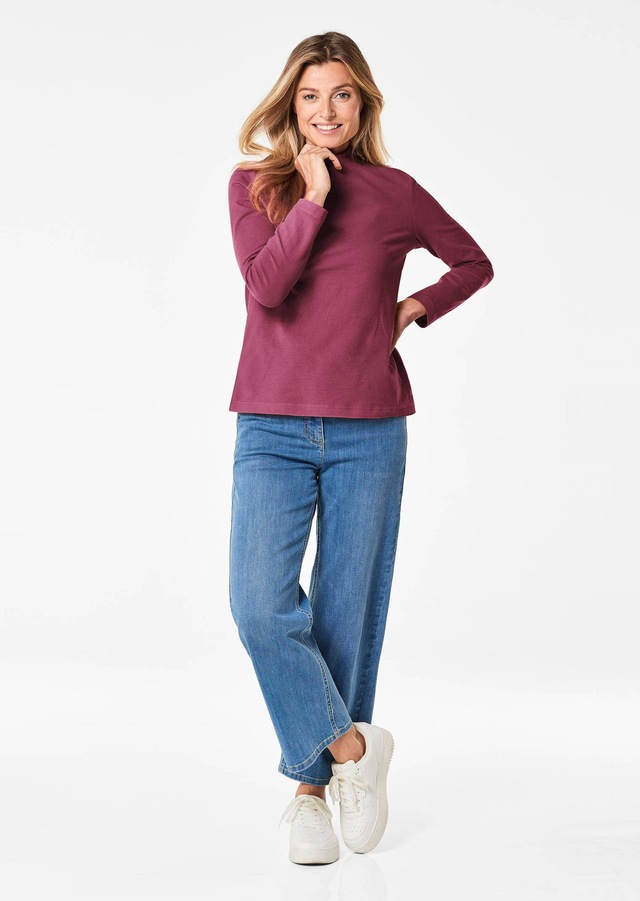 GOLDNER Longpullover »Kurzgröße Stehkragenshirt mit Langarm« Ohne
