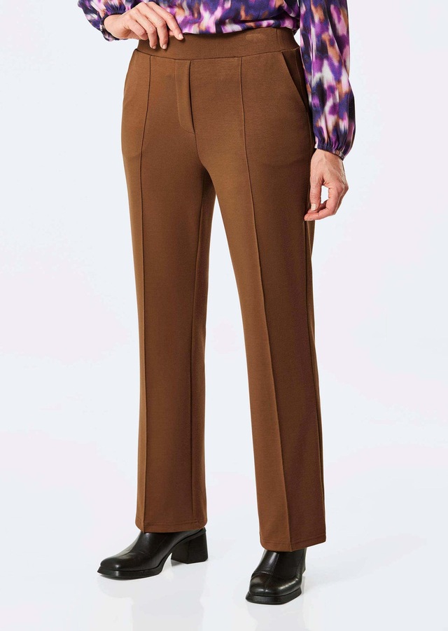 GOLDNER Chinohose »Weite Stoffhose VERA mit Biesen« Verdeckte Reißverschluss Optik