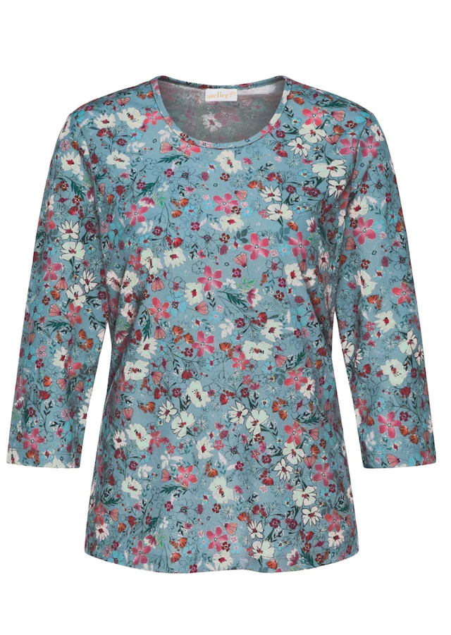 GOLDNER Print-Shirt »Kurzgröße Printshirt mit Blumenmuster« Ohne