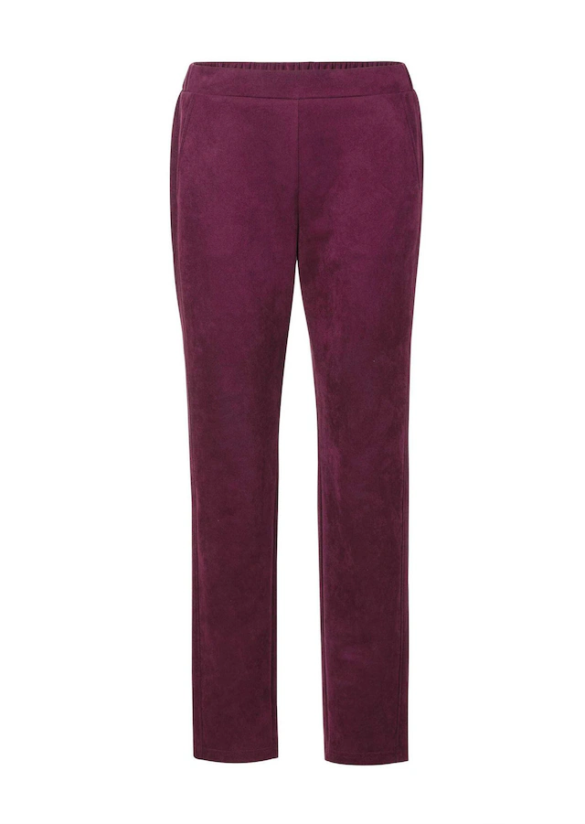GOLDNER Chinohose »Knöchellange Velourslederhose LOUISA« Zierleistentaschen hinten