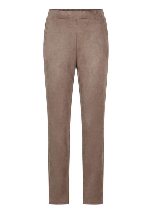 GOLDNER Chinohose »Kurzgröße Knöchellange Velourslederhose LOUISA« Zierleistentaschen hinten