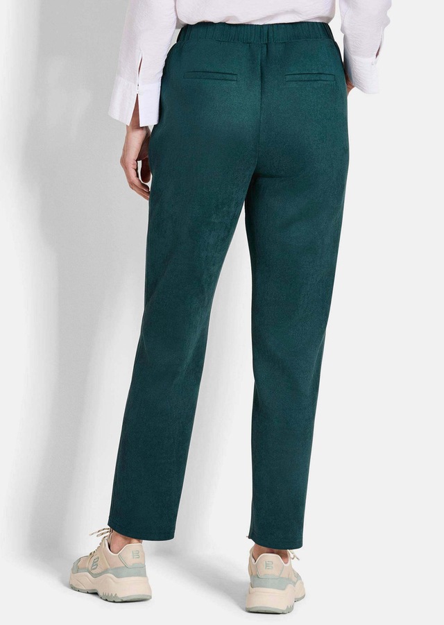 GOLDNER Chinohose »Kurzgröße Knöchellange Velourslederhose LOUISA« Zierleistentaschen hinten