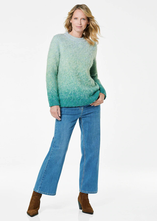 GOLDNER Strickpullover »Kurzgröße Strickpullover« Flauschiger Wollflor