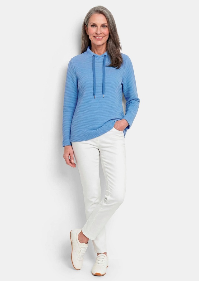 GOLDNER Kurzarmshirt »Kurzgröße Langarm Viskose-Pullover, Stehbund« Sonstige