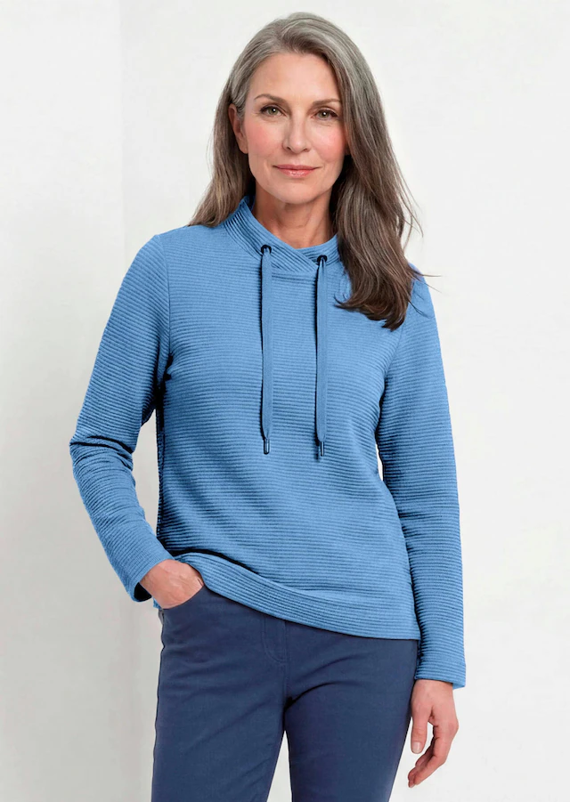 GOLDNER Kurzarmshirt »Kurzgröße Langarm Viskose-Pullover, Stehbund« Sonstige