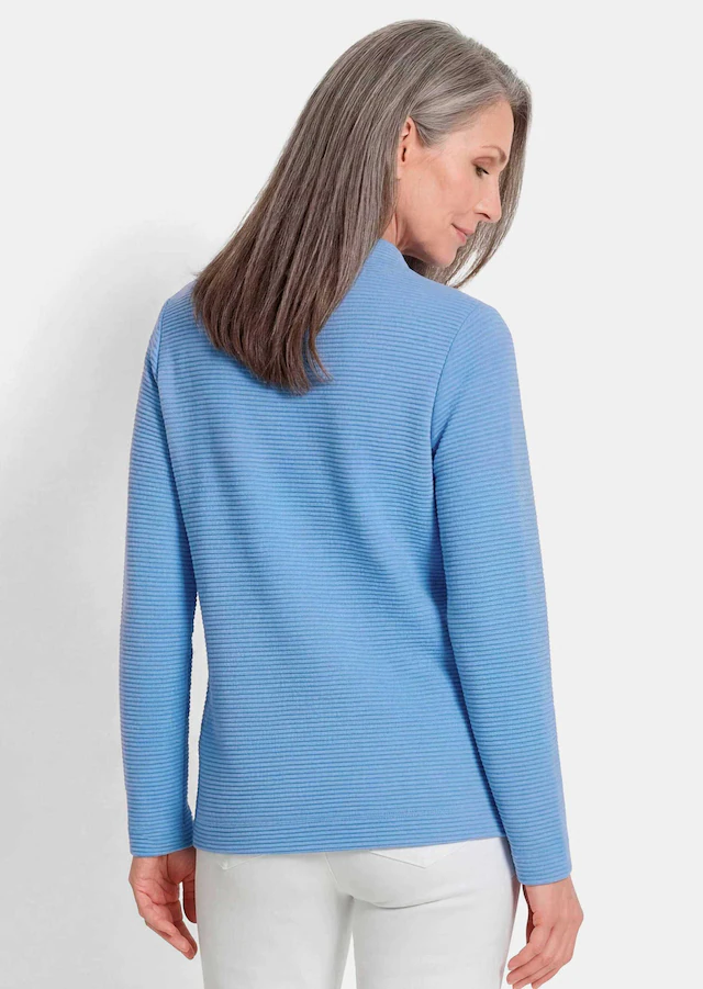 GOLDNER Kurzarmshirt »Kurzgröße Langarm Viskose-Pullover, Stehbund« Sonstige