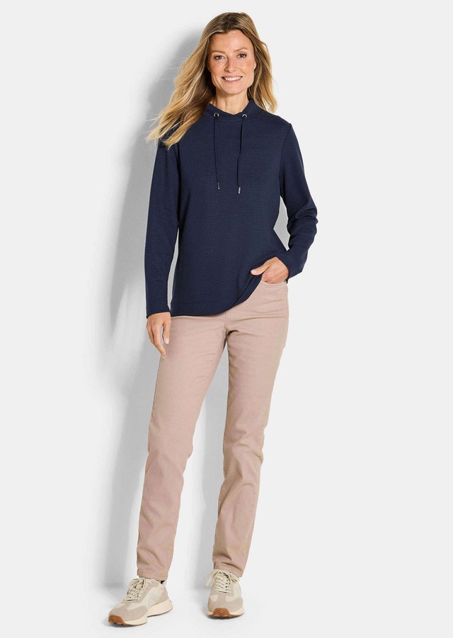 GOLDNER Kurzarmshirt »Kurzgröße Langarm Viskose-Pullover, Stehbund« Sonstige