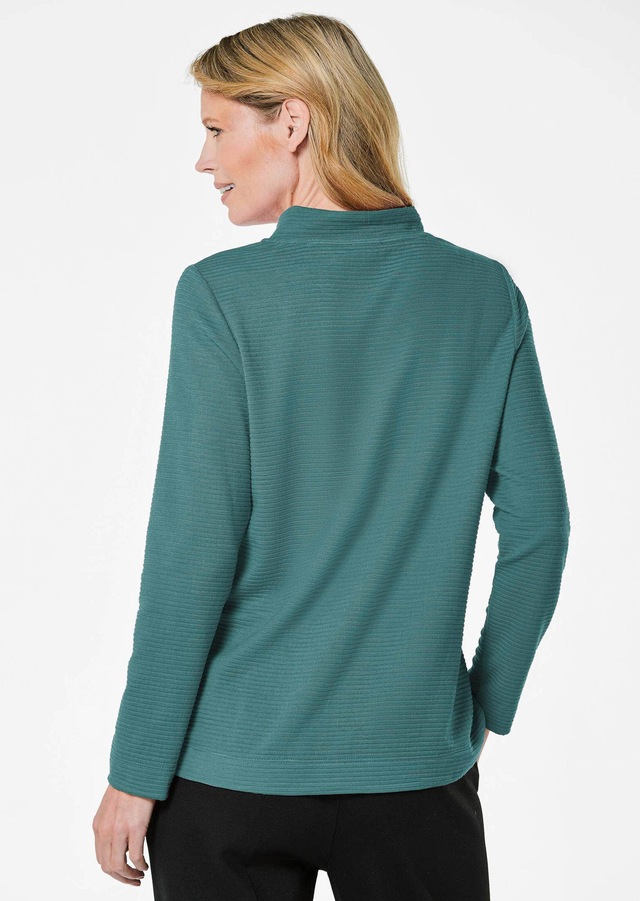 GOLDNER Kurzarmshirt »Kurzgröße Langarm Viskose-Pullover, Stehbund« Sonstige