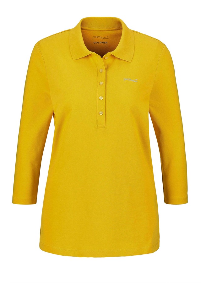 GOLDNER Poloshirt »Kurzgröße Baumwollshirt mit Glanzakzenten« Ohne