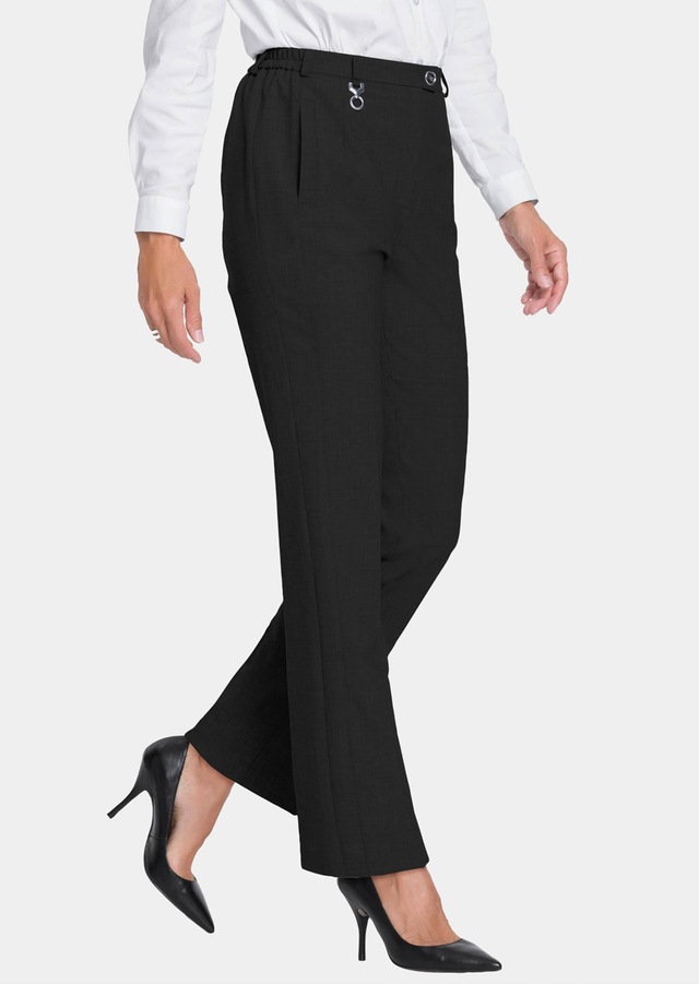 GOLDNER Stoffhose »Kurzgröße Elegante Stretchhose mit Bügelfalten« Bund mit dekorativem Zierteil