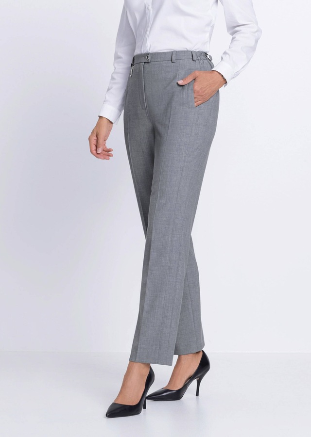GOLDNER Stoffhose »Kurzgröße Elegante Stretchhose mit Bügelfalten« Bund mit dekorativem Zierteil