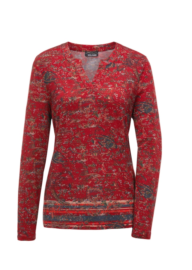 GOLDNER Print-Shirt »Kurzgröße Elegantes Blusenshirt, Paisley-Design« keine/nicht relevant