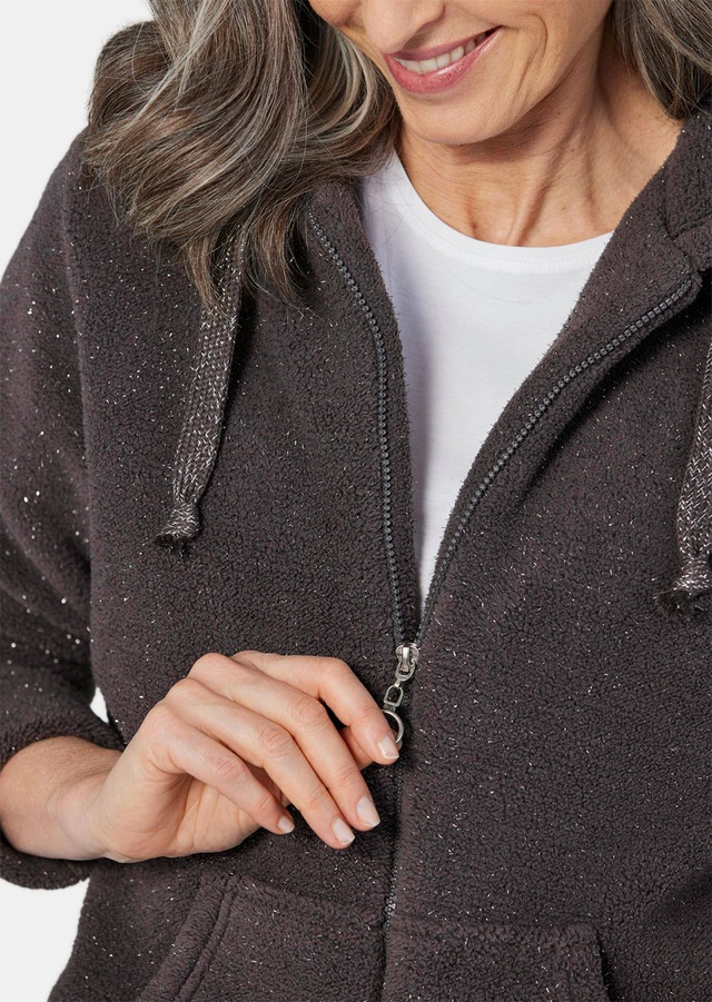 GOLDNER Strickjacke »Kurzgröße Flausch-Freizeitjacke in Blousonform« keine/nicht Relevant