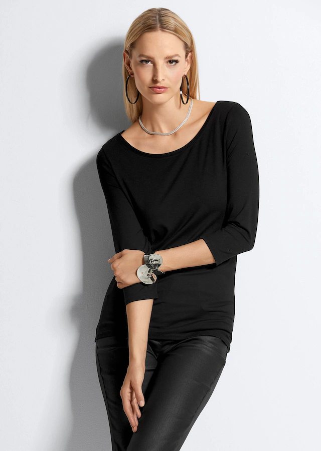 MADELEINE 3/4-Arm-Shirt »Blusenshirt Halbarm Viskose-Oberteil für Damen«