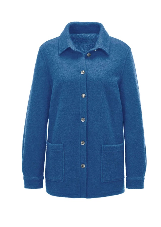 GOLDNER Sommerjacke »Kurzgröße Lässige Wolljacke mit Hemdkragen« Knöpfe