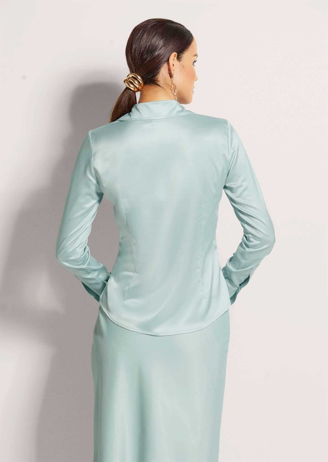 MADELEINE Hemdbluse »Bluse Hemdbluse mit glänzendem Finish« Satinbluse