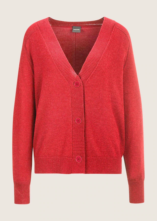 MADELEINE Strickjacke »Strickjacke Kurze Sommerstrick-Jacke, V-Ausschnitt«