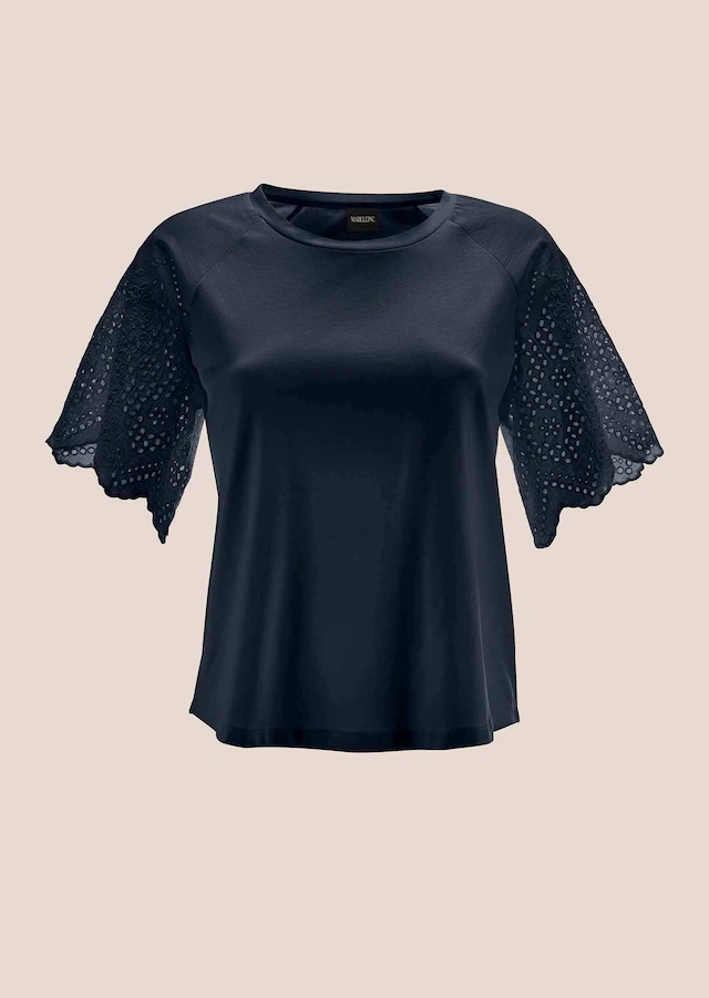 MADELEINE Shirtbluse »Blusenshirt Kurzes Sommerbluse mit Lochstickerei«