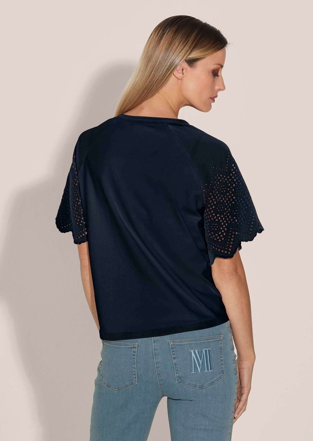 MADELEINE Shirtbluse »Blusenshirt Kurzes Sommerbluse mit Lochstickerei«