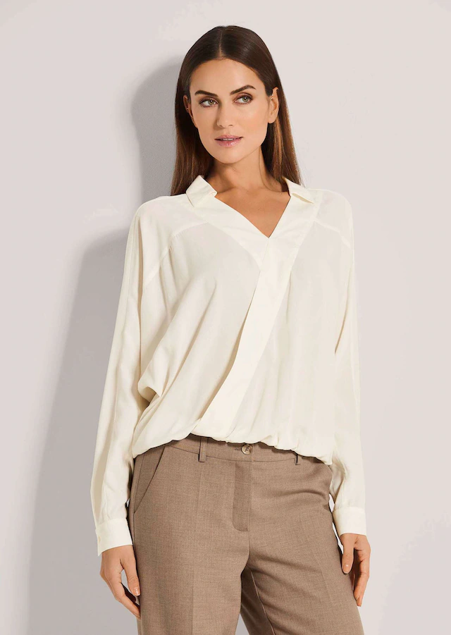 MADELEINE Langarmbluse »Bluse Wickelbluse mit Fledermausärmeln«