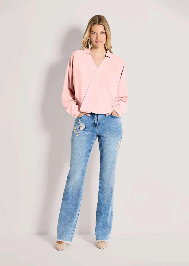 MADELEINE Langarmbluse »Bluse Wickelbluse mit Fledermausärmeln«
