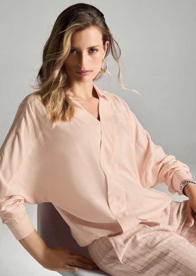 MADELEINE Langarmbluse »Bluse Wickelbluse mit Fledermausärmeln«