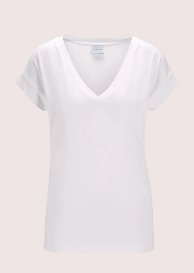 MADELEINE Kurzarmshirt »Shirt Zeitloses Blusenshirt mit V-Ausschnitt«